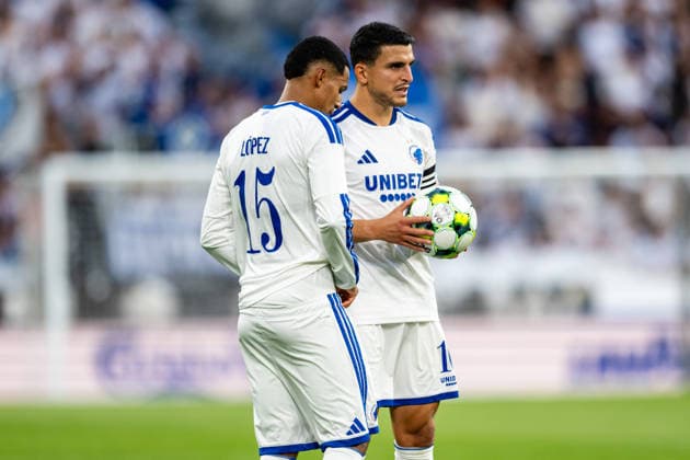 FC Copenhagen v FC Inter Turku, UEFA Conference League qualification, Copenhagen, Denmark Copenhagen, Denmark. 27th, August 2026. Mohamed Elyounoussi (10) and Marcos Lopez (15) of FC Copenhagen seen during the UEFA Conference League qualification match between FC Copenhagen and FC Inter Turku at Parken in Copenhagen. Denmark, Copenhagen, Parken  Copyright: xGonzalesxPhoto TobiasxJorgensenx