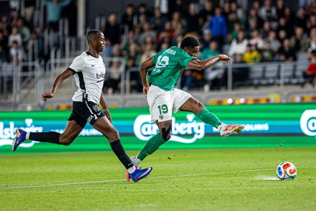 UEFA Europa League play-offs, 2nd leg – Kauno Žalgiris vs Besiktas at Dariaus ir Gireno Stadium, Kaunas, Lithuania. Renan Oliveira scores for Kauno Zalgiris during the UEFA Europa League play-offs second leg match between Kauno Zalgiris and Besiktas at Dariaus ir Gireno Stadium in Kaunas, Lithuania. Kaunas Kaunas Lithuania