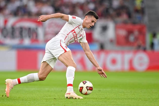 Yannik Engelhardt of SC Freiburg controls the ball during the second leg of the 2026-27 UEFA Conference League playoff round match between Sport Club Freiburg and Motherwell at Stadion am Wolfswinkel on August 27, 2026, in Freiburg, Germany. Photo by Harry Langer, DeFodi Images