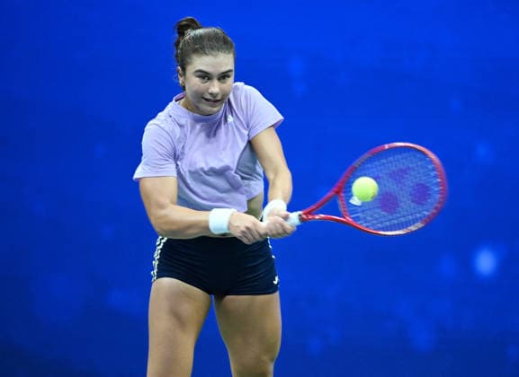 FLUSHING NY- AUGUST 27: Iva Jovic is seen on the practice court during the 2026 US Open On Arthur Ashe Stadium at the USTA Billie Jean King National Tennis Center on August 27, 2026 in Flushing Queens. Copyright: xmpi04x