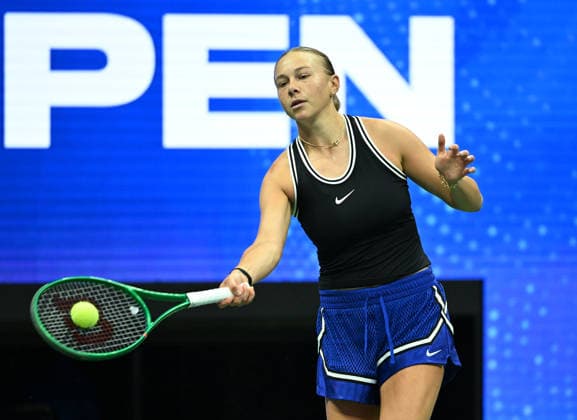 FLUSHING NY- AUGUST 27: Amanda Anisimova is seen on the practice court during the 2026 US Open On Arthur Ashe Stadium at the USTA Billie Jean King National Tennis Center on August 27, 2026 in Flushing Queens. Copyright: xmpi04x