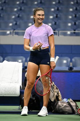 FLUSHING NY- AUGUST 27: Iva Jovic is seen on the practice court during the 2026 US Open On Arthur Ashe Stadium at the USTA Billie Jean King National Tennis Center on August 27, 2026 in Flushing Queens. Copyright: xmpi04x