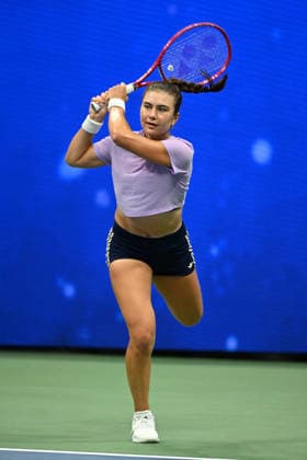 FLUSHING NY- AUGUST 27: Iva Jovic is seen on the practice court during the 2026 US Open On Arthur Ashe Stadium at the USTA Billie Jean King National Tennis Center on August 27, 2026 in Flushing Queens. Copyright: xmpi04x