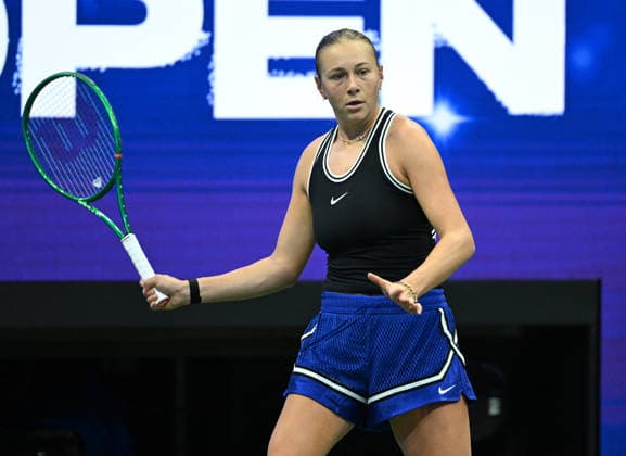 FLUSHING NY- AUGUST 27: Amanda Anisimova is seen on the practice court during the 2026 US Open On Arthur Ashe Stadium at the USTA Billie Jean King National Tennis Center on August 27, 2026 in Flushing Queens. Copyright: xmpi04x