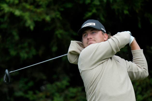 SUTTON COLDFIELD, ENGLAND - AUG 28: Oliver Lindell (FIN) plays from the ninth tee during the completion of the delayed Round 1 at the 2026 Husqvarna British Masters at The Belfry, Sutton Coalfield on August 28, 2026 in Warwickshire, England The 2026 Husqvarna British Masters