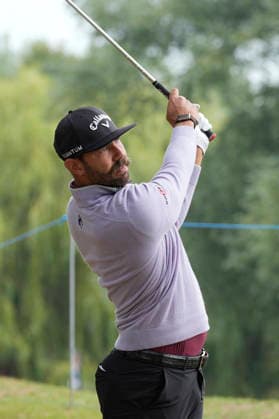 SUTTON COLDFIELD, ENGLAND - AUG 28: Erik Van Royen (RSA) plays from the rough on the eighth hole during the completion of the delayed Round 1 at the 2026 Husqvarna British Masters at The Belfry, Sutton Coalfield on August 28, 2026 in Warwickshire, England The 2026 Husqvarna British Masters