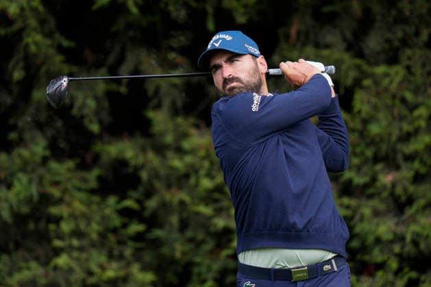 SUTTON COLDFIELD, ENGLAND - AUG 28: Antoine Rozner (FRA) plays from the ninth tee during the completion of the delayed Round 1 at the 2026 Husqvarna British Masters at The Belfry, Sutton Coalfield on August 28, 2026 in Warwickshire, England The 2026 Husqvarna British Masters