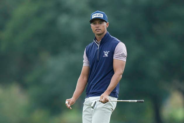 SUTTON COLDFIELD, ENGLAND - AUG 28: Johannes Veerman (USA) chips to the 8th green during the completion of the delayed Round 1 at the 2026 Husqvarna British Masters at The Belfry, Sutton Coalfield on August 28, 2026 in Warwickshire, England The 2026 Husqvarna British Masters
