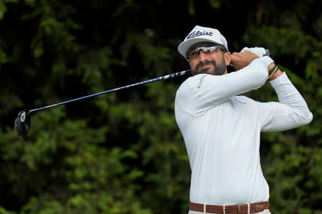 SUTTON COLDFIELD, ENGLAND - AUG 28: Francesco Laporta (ITA) plays from the ninth tee during the completion of the delayed Round 1 at the 2026 Husqvarna British Masters at The Belfry, Sutton Coalfield on August 28, 2026 in Warwickshire, England The 2026 Husqvarna British Masters