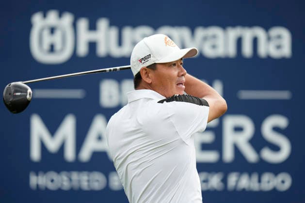 SUTTON COLDFIELD, ENGLAND - AUG 28: Ashun Wu (CHN) plays from the eighteenth tee during the completion of the delayed Round 1 at the 2026 Husqvarna British Masters at The Belfry, Sutton Coalfield on August 28, 2026 in Warwickshire, England The 2026 Husqvarna British Masters