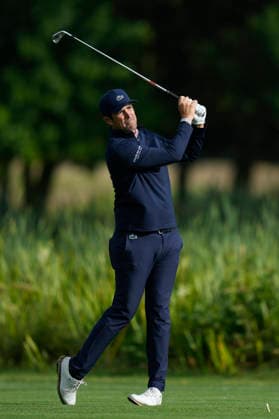 SUTTON COLDFIELD, ENGLAND - AUG 28: Nacho Elvira (ESP) plays from the eighteenth fairway during the completion of the delayed Round 1 at the 2026 Husqvarna British Masters at The Belfry, Sutton Coalfield on August 28, 2026 in Warwickshire, England The 2026 Husqvarna British Masters
