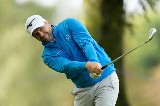 SUTTON COLDFIELD, ENGLAND - AUG 28: Marcel Schneider (GER) plays from the rough on the seventeenth hole during the completion of the delayed Round 1 at the 2026 Husqvarna British Masters at The Belfry, Sutton Coalfield on August 28, 2026 in Warwickshire, England The 2026 Husqvarna British Masters