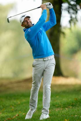 SUTTON COLDFIELD, ENGLAND - AUG 28: Marcel Schneider (GER) plays from the rough on the seventeenth hole during the completion of the delayed Round 1 at the 2026 Husqvarna British Masters at The Belfry, Sutton Coalfield on August 28, 2026 in Warwickshire, England The 2026 Husqvarna British Masters
