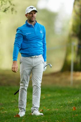 SUTTON COLDFIELD, ENGLAND - AUG 28: Marcel Schneider (GER) plays from the rough on the seventeenth hole during the completion of the delayed Round 1 at the 2026 Husqvarna British Masters at The Belfry, Sutton Coalfield on August 28, 2026 in Warwickshire, England The 2026 Husqvarna British Masters