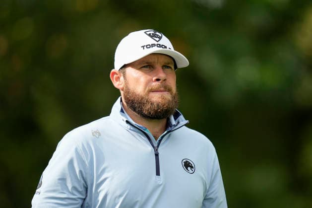 SUTTON COLDFIELD, ENGLAND - AUG 28: Tyrrell Hatton (ENG) walks from the sixth tee during the completion of the delayed Round 1 at the 2026 Husqvarna British Masters at The Belfry, Sutton Coalfield on August 28, 2026 in Warwickshire, England The 2026 Husqvarna British Masters