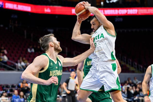 August 28, 2026, Manilla, Manila, Philippines: Tarek ALJABI in action for Syria stopped by Australias Nick KAY. Australia vs Syria in their Group E match of the FIBA Basketball World Cup Qualifiers at the Mall of Asia Arena, Manila, Philippines on Friday 28 August 2026. Manilla Philippines - ZUMAr144 20260828_zap_r144_005 Copyright: xJaynexRussellx