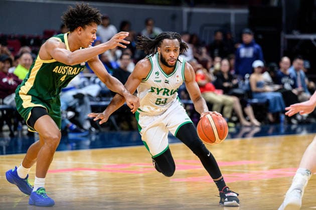August 28, 2026, Manilla, Manila, Philippines: James JUSTICE Jnr in action for Syria challenged by Australia s Dash DANIELS of Australia. Australia vs Syria in their Group E match of the FIBA Basketball World Cup Qualifiers at the Mall of Asia Arena, Manila, Philippines on Friday 28 August 2026. Manilla Philippines - ZUMAr144 20260828_zap_r144_009 Copyright: xJaynexRussellx