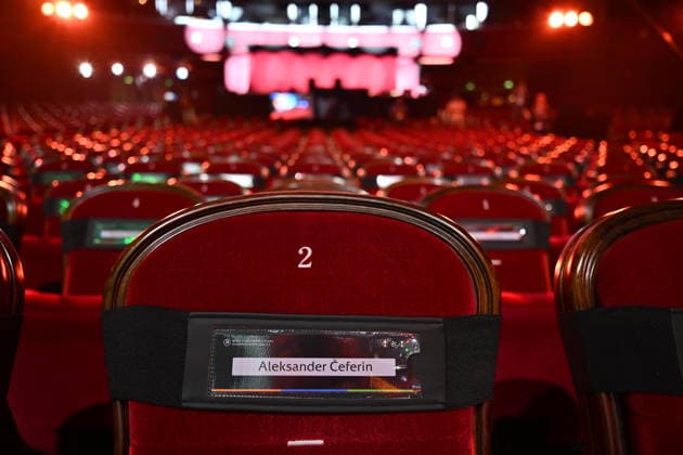 UEFA Europa League and Conference League 2026 27 League Phase Draws MONACO, MONACO - AUGUST 28: A seat reserved for UEFA President Aleksander Ceferin is seen ahead of the UEFA Europa League and UEFA Conference League draws at the Grimaldi Forum in Monaco on August 28, 2026. Mustafa Yalcin Anadolu Monaco France. Editorial use only. Please get in touch for any other usage.  Copyright: x2026xAnadoluxMustafaxYalcinx