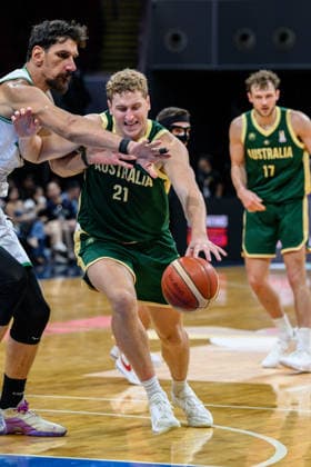 August 28, 2026, Manilla, Manila, Philippines: Australia s Jacob HOLT in action. Australia vs Syria in their Group E match of the FIBA Basketball World Cup Qualifiers at the Mall of Asia Arena, Manila, Philippines on Friday 28 August 2026. FIBA World Cup Basketball Asian Qualifiers  - ZUMAr144 20260828_zap_r144_023 Copyright: xJaynexRussellx