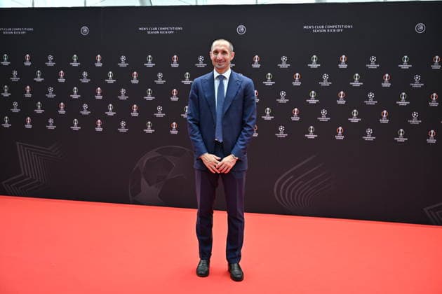 UEFA Europa League and Conference League 2026 27 League Phase Draws MONACO, MONACO - AUGUST 28: Former Italian international and Juventus legend Giorgio Chiellini arrives to attend the draw ceremony for the league phase of the 2026-2027 UEFA Europa League and Conference League football tournament at the Grimaldi Forum in the Principality of Monaco on August 28, 2026. Mustafa Yalcin Anadolu Monaco Monaco. Editorial use only. Please get in touch for any other usage.  Copyright: x2026xAnadoluxMustafaxYalcinx