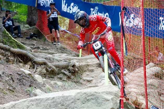 TRENTO, ITALY, AUGUST 28 Harriet Harnden of Great Britain tests the track one last time before the UCI Mountain Bike World Championships Women’s and Men’s Elite Downhill qualifiers at Val di Sole on August 28, 2026, in Trento, Italy. Trento, Val di Sole, Trento, Italy Copyright: xJustPictures.ch FrancescoxMinghettix jp-en-EuSpIm-JP6_FRM_UCIWC_WMNDH_28_Aug_000142