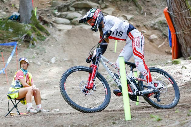 TRENTO, ITALY, AUGUST 28: Lisa Baumann from Switzerland tests the track one last time before the UCI Mountain Bike World Championships Women s and Men s Elite Downhill qualifiers at Val di Sole on August 28, 2026, in Trento, Italy. Trento, Val di Sole, Trento, Italy Copyright: xJustPictures.ch FrancescoxMinghettix jp-en-EuSpIm-JP6_FRM_UCIWC_WMNDH_28_Aug_000144