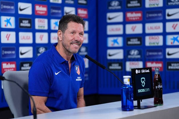 August 28, 2026, Madrid, Madrid, Spain: Diego Pablo Simeone, head coach of Atletico de Madrid, attends his press conference, PK, Pressekonferenz during a training session of Atletico de Madrid ahead the Spanish League, LaLiga EA Sports, match against Sevilla FC at Ciudad Deportiva Wanda Atletico de Madrid on August 28, 2026, in Madrid, Spain. Atletico De Madrid Training Session And Press Conference - Laliga Ea Sports  - ZUMAa181 20260828_zaa_a181_051 Copyright: xDennisxAgyemanx