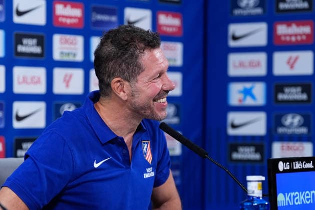 August 28, 2026, Madrid, Madrid, Spain: Diego Pablo Simeone, head coach of Atletico de Madrid, attends his press conference, PK, Pressekonferenz during a training session of Atletico de Madrid ahead the Spanish League, LaLiga EA Sports, match against Sevilla FC at Ciudad Deportiva Wanda Atletico de Madrid on August 28, 2026, in Madrid, Spain. Atletico De Madrid Training Session And Press Conference - Laliga Ea Sports  - ZUMAa181 20260828_zaa_a181_052 Copyright: xDennisxAgyemanx