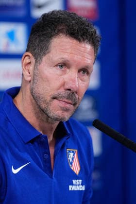 August 28, 2026, Madrid, Madrid, Spain: Diego Pablo Simeone, head coach of Atletico de Madrid, attends his press conference, PK, Pressekonferenz during a training session of Atletico de Madrid ahead the Spanish League, LaLiga EA Sports, match against Sevilla FC at Ciudad Deportiva Wanda Atletico de Madrid on August 28, 2026, in Madrid, Spain. Atletico De Madrid Training Session And Press Conference - Laliga Ea Sports  - ZUMAa181 20260828_zaa_a181_054 Copyright: xDennisxAgyemanx
