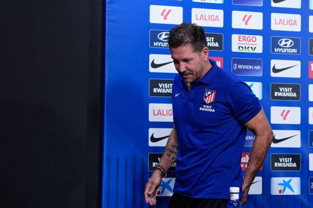 August 28, 2026, Madrid, Madrid, Spain: Diego Pablo Simeone, head coach of Atletico de Madrid, attends his press conference, PK, Pressekonferenz during a training session of Atletico de Madrid ahead the Spanish League, LaLiga EA Sports, match against Sevilla FC at Ciudad Deportiva Wanda Atletico de Madrid on August 28, 2026, in Madrid, Spain. Atletico De Madrid Training Session And Press Conference - Laliga Ea Sports  - ZUMAa181 20260828_zaa_a181_063 Copyright: xDennisxAgyemanx