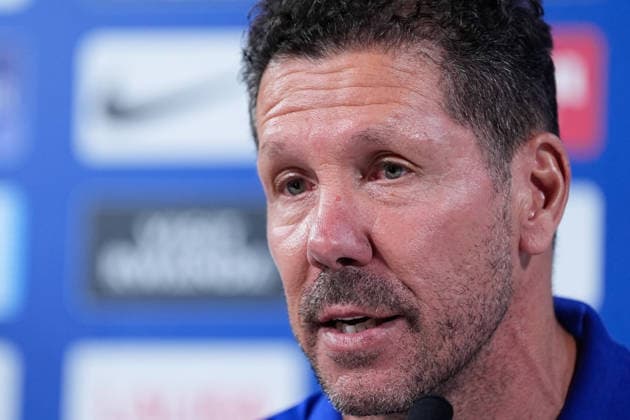 August 28, 2026, Madrid, Madrid, Spain: Diego Pablo Simeone, head coach of Atletico de Madrid, attends his press conference, PK, Pressekonferenz during a training session of Atletico de Madrid ahead the Spanish League, LaLiga EA Sports, match against Sevilla FC at Ciudad Deportiva Wanda Atletico de Madrid on August 28, 2026, in Madrid, Spain. Atletico De Madrid Training Session And Press Conference - Laliga Ea Sports  - ZUMAa181 20260828_zaa_a181_064 Copyright: xDennisxAgyemanx
