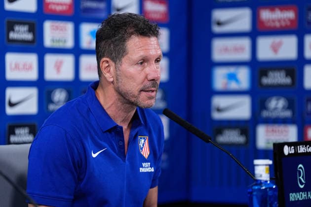 August 28, 2026, Madrid, Madrid, Spain: Diego Pablo Simeone, head coach of Atletico de Madrid, attends his press conference, PK, Pressekonferenz during a training session of Atletico de Madrid ahead the Spanish League, LaLiga EA Sports, match against Sevilla FC at Ciudad Deportiva Wanda Atletico de Madrid on August 28, 2026, in Madrid, Spain. Atletico De Madrid Training Session And Press Conference - Laliga Ea Sports  - ZUMAa181 20260828_zaa_a181_068 Copyright: xDennisxAgyemanx