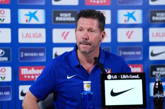 August 28, 2026, Madrid, Madrid, Spain: Diego Pablo Simeone, head coach of Atletico de Madrid, attends his press conference, PK, Pressekonferenz during a training session of Atletico de Madrid ahead the Spanish League, LaLiga EA Sports, match against Sevilla FC at Ciudad Deportiva Wanda Atletico de Madrid on August 28, 2026, in Madrid, Spain. Atletico De Madrid Training Session And Press Conference - Laliga Ea Sports  - ZUMAa181 20260828_zaa_a181_075 Copyright: xDennisxAgyemanx