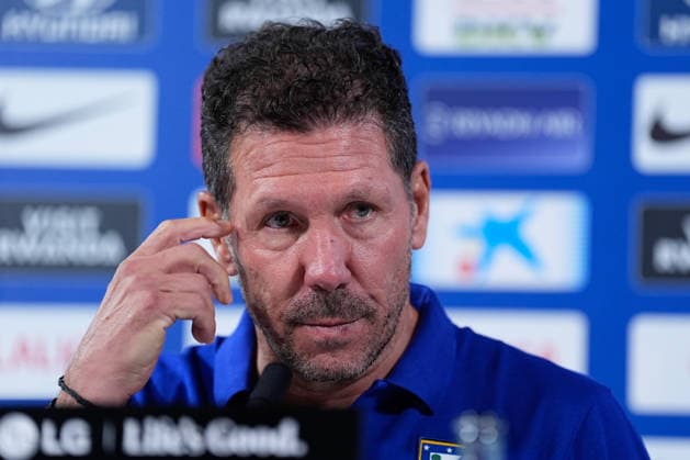 August 28, 2026, Madrid, Madrid, Spain: Diego Pablo Simeone, head coach of Atletico de Madrid, attends his press conference, PK, Pressekonferenz during a training session of Atletico de Madrid ahead the Spanish League, LaLiga EA Sports, match against Sevilla FC at Ciudad Deportiva Wanda Atletico de Madrid on August 28, 2026, in Madrid, Spain. Atletico De Madrid Training Session And Press Conference - Laliga Ea Sports  - ZUMAa181 20260828_zaa_a181_078 Copyright: xDennisxAgyemanx