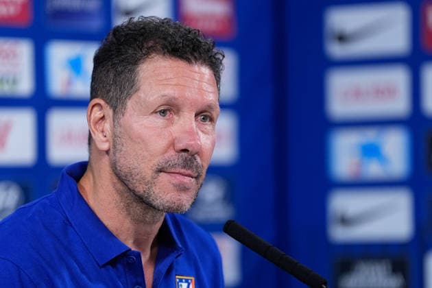 August 28, 2026, Madrid, Madrid, Spain: Diego Pablo Simeone, head coach of Atletico de Madrid, attends his press conference, PK, Pressekonferenz during a training session of Atletico de Madrid ahead the Spanish League, LaLiga EA Sports, match against Sevilla FC at Ciudad Deportiva Wanda Atletico de Madrid on August 28, 2026, in Madrid, Spain. Atletico De Madrid Training Session And Press Conference - Laliga Ea Sports  - ZUMAa181 20260828_zaa_a181_081 Copyright: xDennisxAgyemanx