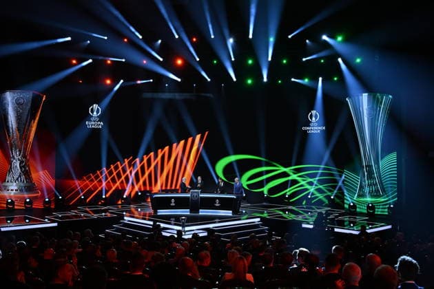 UEFA Europa League and Conference League 2026 27 League Phase Draws MONACO, MONACO - AUGUST 28: A general view shows the stage during the UEFA Europa League and UEFA Conference League league phase draws at the Grimaldi Forum in Monaco on August 28, 2026. Mustafa Yalcin Anadolu Monaco Monaco. Editorial use only. Please get in touch for any other usage.  Copyright: x2026xAnadoluxMustafaxYalcinx