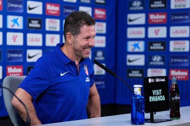 August 28, 2026, Madrid, Madrid, Spain: Diego Pablo Simeone, head coach of Atletico de Madrid, attends his press conference, PK, Pressekonferenz during a training session of Atletico de Madrid ahead the Spanish League, LaLiga EA Sports, match against Sevilla FC at Ciudad Deportiva Wanda Atletico de Madrid on August 28, 2026, in Madrid, Spain. Atletico De Madrid Training Session And Press Conference - Laliga Ea Sports  - ZUMAa181 20260828_zaa_a181_088 Copyright: xDennisxAgyemanx