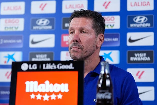 August 28, 2026, Madrid, Madrid, Spain: Diego Pablo Simeone, head coach of Atletico de Madrid, attends his press conference, PK, Pressekonferenz during a training session of Atletico de Madrid ahead the Spanish League, LaLiga EA Sports, match against Sevilla FC at Ciudad Deportiva Wanda Atletico de Madrid on August 28, 2026, in Madrid, Spain. Atletico De Madrid Training Session And Press Conference - Laliga Ea Sports  - ZUMAa181 20260828_zaa_a181_093 Copyright: xDennisxAgyemanx