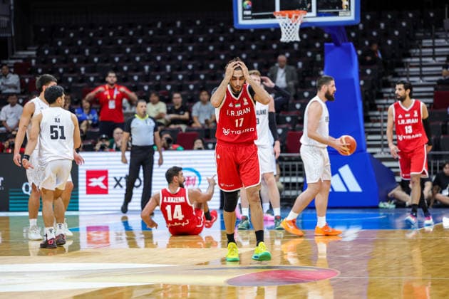 FIBA Basketball World Cup Asian Qualifier Group E Matin Aghajanpour (C) of Iran reacts during the FIBA Basketball World Cup Asian Qualifier Group E game between Iran and New Zealand in Manila, Philippines on August 28, 2026. MANILA PHILIPPINES  Copyright: xMatrixxImages MarkxCristinox