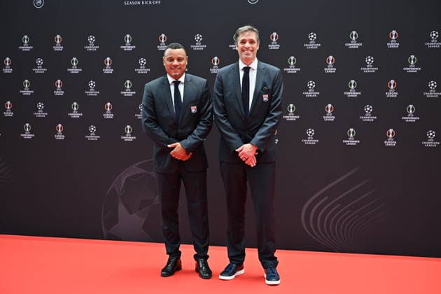UEFA Europa League and Conference League 2026 27 League Phase Draws MONACO, MONACO - AUGUST 28: Olympique Lyonnais General Director Michael Gerlinger (R) and Technical Director Matthieu-Louis Jean (L) arrive to attend the league phase draw ceremony for the 2026-27 UEFA Europa League at the Grimaldi Forum in Monaco on August 28, 2026. Mustafa Yalcin Anadolu Monaco Monaco. Editorial use only. Please get in touch for any other usage.  Copyright: x2026xAnadoluxMustafaxYalcinx