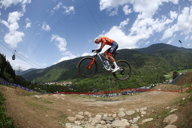 2026 UCI Mountain Bike World Championships Picture by Michal Cerveny SWpix.com - 28 08 2026 - Cycling - 2026 UCI Mountain Bike World Championships - Val di Sole, Trentino, Italy - Cross Country Olympic (XCO) Training - Mathieu van der Poel (Netherlands) Copyright: x xSWpix.comx(t axPhotographyxHubxLtd)xMichalxCerveny SWpix.comx SWP-3030-20626
