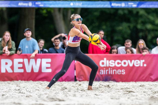 German Beach Championship German Beach Volleyball Championship Dortmund, Germany August 28, 2026 DORTMUND, GERMANY AUGUST 28 Emma Gangey, Player 1 for Hauptstadt Beacher, during the German Beach Championship (German Beach Volleyball Championship) in Dortmund on August 28, 2026, in Dortmund, Germany Copyright: xBEAUTIFULxSPORTS PeterxWeberx