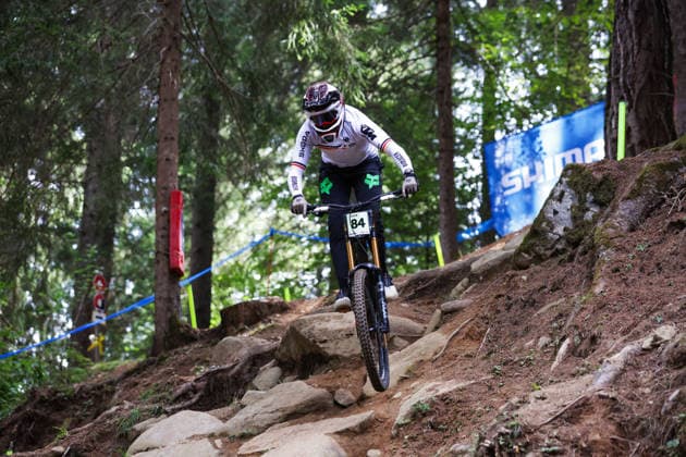 2026 UCI Mountain Bike World Championships Picture by Ed Sykes SWpix.com - 28 08 2026 - Cycling - 2026 UCI Mountain Bike World Championships - Val di Sole, Trentino, Italy - Downhill (DHI) Qualifying - Men Junior - Lenn Bergen (Germany) Copyright: x xSWpix.comx(t axPhotographyxHubxLtd)xEdxSykes SWpix.comx SWP-3030-20672