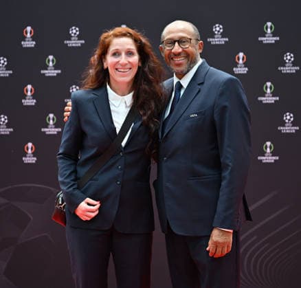 UEFA Europa League and Conference League 2026 27 League Phase Draws MONACO, MONACO - AUGUST 28: Philippe Diallo (R), President of French Football Federation (FFF), arrives to attend the draw ceremony for the league phase of the 2026-2027 UEFA Europa League and Conference League football tournament at the Grimaldi Forum in the Principality of Monaco on August 28, 2026. Mustafa Yalcin Anadolu Monaco Monaco. Editorial use only. Please get in touch for any other usage.  Copyright: x2026xAnadoluxMustafaxYalcinx