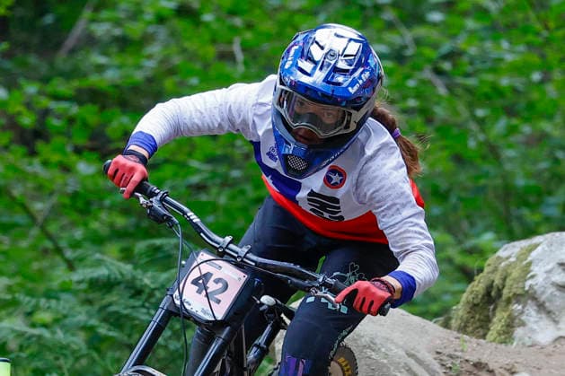 TRENTO, ITALY, AUGUST 28 Fernanda Gildemeister Menzel of Chile in action during the UCI Mountain Bike World Championships Women’s and Men’s Elite Downhill Qualifiers at Val di Sole on August 28, 2026, in Trento, Italy. Trento, Val di Sole, Trento, Italy Copyright: xJustPictures.ch FrancescoxMinghettix jp-en-EuSpIm-JP6_FRM_UCIWC_WMNDH_28_Aug_000165-2