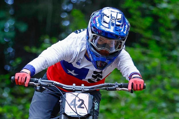 TRENTO, ITALY, AUGUST 28 Fernanda Gildemeister Menzel of Chile in action during the UCI Mountain Bike World Championships Women’s and Men’s Elite Downhill Qualifiers at Val di Sole on August 28, 2026, in Trento, Italy. Trento, Val di Sole, Trento, Italy Copyright: xJustPictures.ch FrancescoxMinghettix jp-en-EuSpIm-JP6_FRM_UCIWC_WMNDH_28_Aug_000166-2