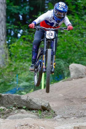 TRENTO, ITALY, AUGUST 28 Fernanda Gildemeister Menzel of Chile in action during the UCI Mountain Bike World Championships Women’s and Men’s Elite Downhill Qualifiers at Val di Sole on August 28, 2026, in Trento, Italy. Trento, Val di Sole, Trento, Italy Copyright: xJustPictures.ch FrancescoxMinghettix jp-en-EuSpIm-JP6_FRM_UCIWC_WMNDH_28_Aug_000166
