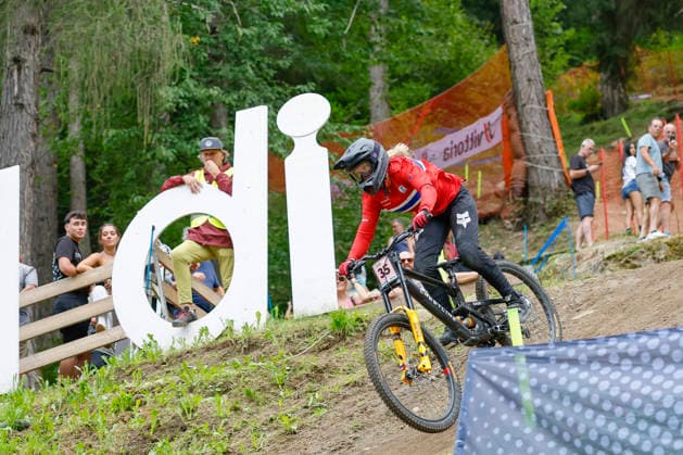 TRENTO, ITALY, AUGUST 28: Frida Helena Ronning of Norway in action during the UCI Mountain Bike World Championships Women s and Men s Elite Downhill Qualifiers at Val di Sole on August 28, 2026, in Trento, Italy. Trento, Val di Sole, Trento, Italy Copyright: xJustPictures.ch FrancescoxMinghettix jp-en-EuSpIm-JP6_FRM_UCIWC_WMNDH_28_Aug_000170