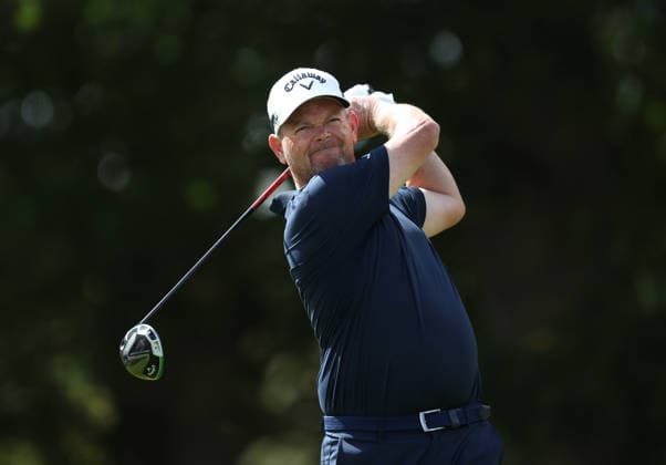Legends Tour - Staysure English Legends Golf Tournament Day 1 KENT, ENGLAND, AUGUST 28: David Drysdale of Scotland tee’s off during Day 1 of the Staysure English Legends Golf tournament event on The Staysure Legends Tour at Chart Hills Golf Course, Kent on 28 August. (Photo by Daniel Weir) Kent Chart Hills Golf Course United Kingdom Copyright: xDanielxWeir SportsxPressxPhotox Sportspressphoto_SPR217913