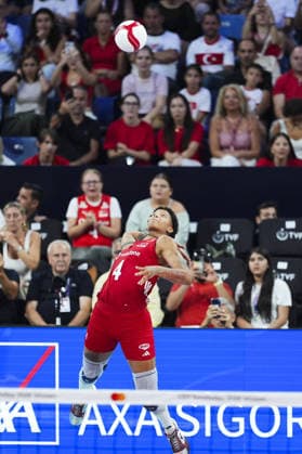 Turkiye v Poland - CEV EuroVolley 2026 ISTANBUL, TURKIYE - AUGUST 28: Turkiye s Melissa Teresa Vargas in action during the 2026 CEV Women s European Volleyball Championship final Pool A match between Turkiye and Poland at Sinan Erdem Sports Hall in Istanbul, Turkiye, on August 28, 2026. Bunyamin Celik Anadolu Istanbul Turkey. Editorial use only. Please get in touch for any other usage.  Copyright: x2026xAnadoluxBunyaminxCelikx